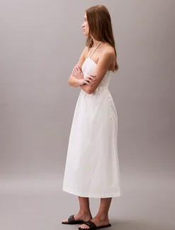 Calvin Klein Neckholder-Kleid aus Baumwoll-Twill^Damen Kleider & Röcke