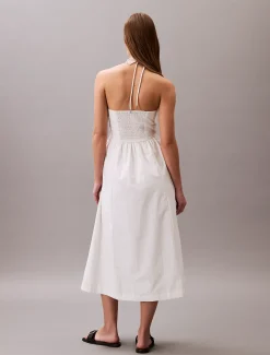 Calvin Klein Neckholder-Kleid aus Baumwoll-Twill^Damen Kleider & Röcke