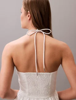 Calvin Klein Neckholder-Kleid aus Baumwoll-Twill^Damen Kleider & Röcke