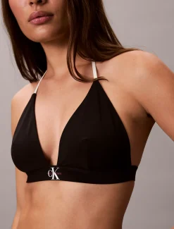 Calvin Klein Neckholder-Triangle Bikini Top – CK Monogram^Damen BademodeFrisch Eingetroffen