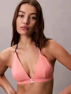 Calvin Klein Neckholder-Triangle Bikini Top – CK Monogram^Damen BademodeFrisch Eingetroffen