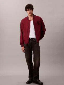 Calvin Klein Nylon-Bomberjacke mit Kontraststreifen-Borte^Herren JackenFrisch Eingetroffen