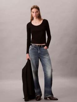 Calvin Klein Oberteil mit U-Ausschnitt^Damen T-shirts & Tops