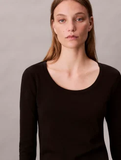 Calvin Klein Oberteil mit U-Ausschnitt^Damen T-shirts & Tops