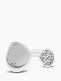 Calvin Klein Offener Ring mit Kristall in organischer Form^Damen Uhren & Schmuck
