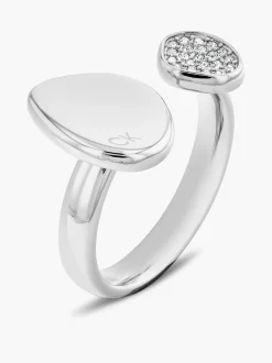 Calvin Klein Offener Ring mit Kristall in organischer Form^Damen Uhren & Schmuck