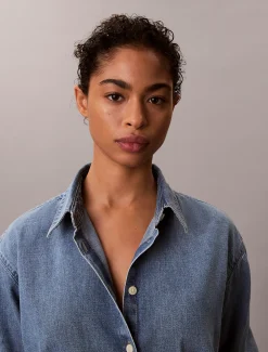 Calvin Klein Oversized Denim-Hemd^Damen Hemden & Blusen|T-shirts & Tops