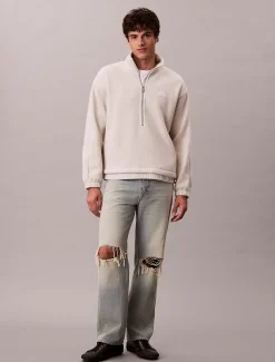Calvin Klein Oversized Sweatshirt mit halbem Reißverschluss^Herren Hoodies & Sweatshirts
