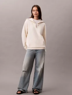 Calvin Klein Oversized Sweatshirt mit Reißverschlusskragen^Damen Sweatshirts & Hoodies