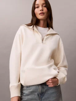 Calvin Klein Oversized Sweatshirt mit Reißverschlusskragen^Damen Sweatshirts & Hoodies