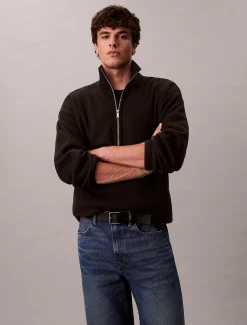 Calvin Klein Oversized Sweatshirt mit halbem Reißverschluss^Herren Hoodies & Sweatshirts