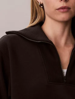 Calvin Klein Oversized Sweatshirt mit Reißverschlusskragen^Damen Sweatshirts & Hoodies