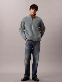 Calvin Klein Oversized Sweatshirt mit halbem Reißverschluss^Herren Hoodies & Sweatshirts