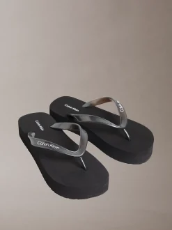 Calvin Klein Perlmuttfarbene Plateau-Flip-Flops^Damen SandalenFrisch Eingetroffen|Slippers
