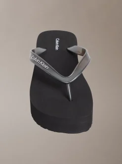 Calvin Klein Perlmuttfarbene Plateau-Flip-Flops^Damen SandalenFrisch Eingetroffen|Slippers