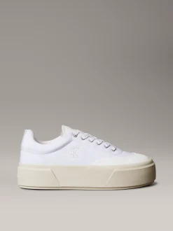 Calvin Klein Plateau-Sneakers aus Leder mit charakteristischem Logo^Damen SneakerFrisch Eingetroffen
