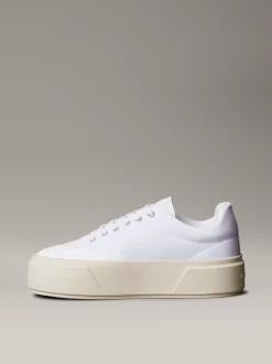 Calvin Klein Plateau-Sneakers aus Leder mit charakteristischem Logo^Damen SneakerFrisch Eingetroffen