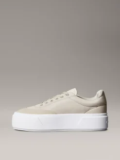 Calvin Klein Plateau-Sneakers aus Leder mit charakteristischem Logo^Damen SneakerFrisch Eingetroffen