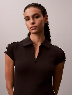 Calvin Klein Polo-Minikleid aus technischem Strick^Damen Kleider & Röcke