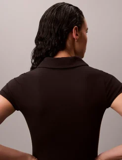 Calvin Klein Polo-Minikleid aus technischem Strick^Damen Kleider & Röcke