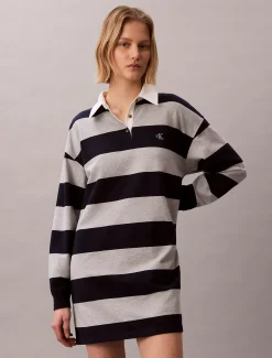 Calvin Klein Polo-Minikleid mit Varsity-Streifen^Damen Kleider & Röcke