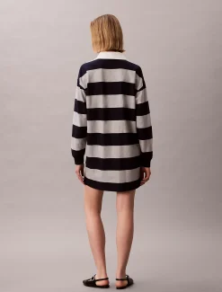 Calvin Klein Polo-Minikleid mit Varsity-Streifen^Damen Kleider & Röcke