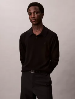 Calvin Klein Polo-Pullover aus Merinowolle^Herren Strickdesigns