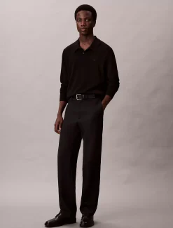 Calvin Klein Polo-Pullover aus Merinowolle^Herren Strickdesigns