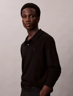 Calvin Klein Polo-Pullover aus Merinowolle^Herren Strickdesigns