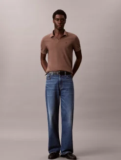 Calvin Klein Poloshirt aus Piqué mit offenem Kragen^Herren Hemden & Poloshirts