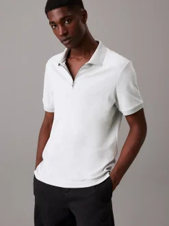 Calvin Klein Poloshirt mit eingefasstem Reißverschluss^Herren Hemden & Poloshirts