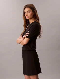 Calvin Klein Ponté-Minirock^Damen Kleider & Röcke