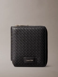 Calvin Klein Portemonnaie aus geprägtem gewebtem Material mit Reißverschluss^Herren Geldbörsen & Kartenetuis