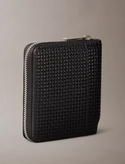 Calvin Klein Portemonnaie aus geprägtem gewebtem Material mit Reißverschluss^Herren Geldbörsen & Kartenetuis