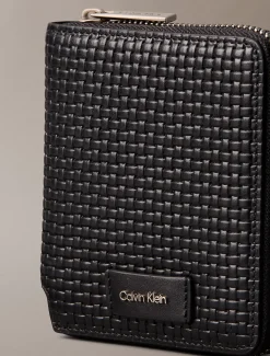Calvin Klein Portemonnaie aus geprägtem gewebtem Material mit Reißverschluss^Herren Geldbörsen & Kartenetuis
