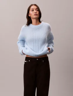 Calvin Klein Pullover aus gebürstetem Gemisch^Damen Strickdesigns