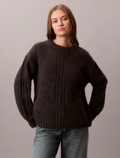 Calvin Klein Pullover aus gebürstetem Gemisch^Damen Strickdesigns