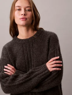 Calvin Klein Pullover aus gebürstetem Gemisch^Damen Strickdesigns