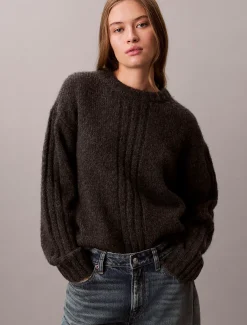 Calvin Klein Pullover aus gebürstetem Gemisch^Damen Strickdesigns