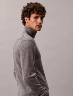 Calvin Klein Pullover aus Merinowolle mit Stehkragen^Herren Strickdesigns