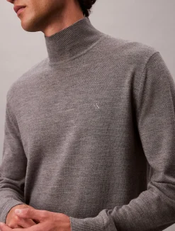 Calvin Klein Pullover aus Merinowolle mit Stehkragen^Herren Strickdesigns
