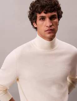 Calvin Klein Pullover aus Merinowolle mit Stehkragen^Herren Strickdesigns