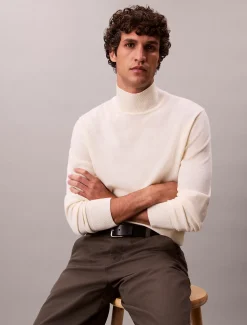 Calvin Klein Pullover aus Merinowolle mit Stehkragen^Herren Strickdesigns