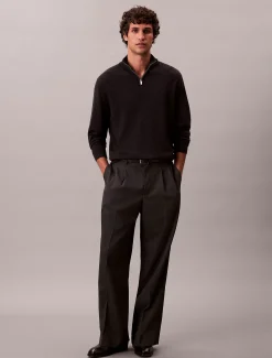 Calvin Klein Pullover aus Merinowolle mit 1/4-Reißverschluss^Herren Strickdesigns