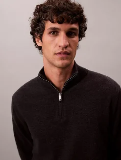Calvin Klein Pullover aus Merinowolle mit 1/4-Reißverschluss^Herren Strickdesigns