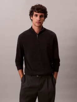 Calvin Klein Pullover aus Merinowolle mit 1/4-Reißverschluss^Herren Strickdesigns