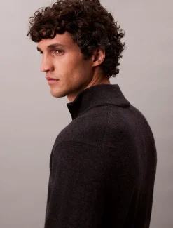 Calvin Klein Pullover aus Merinowolle mit 1/4-Reißverschluss^Herren Strickdesigns