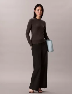 Calvin Klein Pullover aus Merinowolle mit Rundhalsausschnitt^Damen Strickdesigns