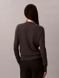Calvin Klein Pullover aus Merinowolle mit Rundhalsausschnitt^Damen Strickdesigns