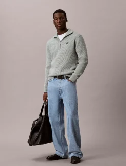 Calvin Klein Pullover aus Wollgemisch mit Reißverschluss^Herren Strickdesigns